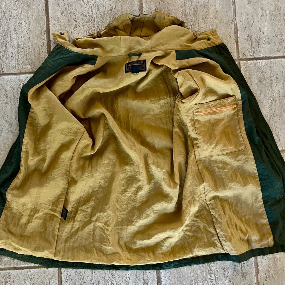 Eddie Bauer Utility Jacket Women's M Olive Green Hoodie WeatherEdge Coat Vintage